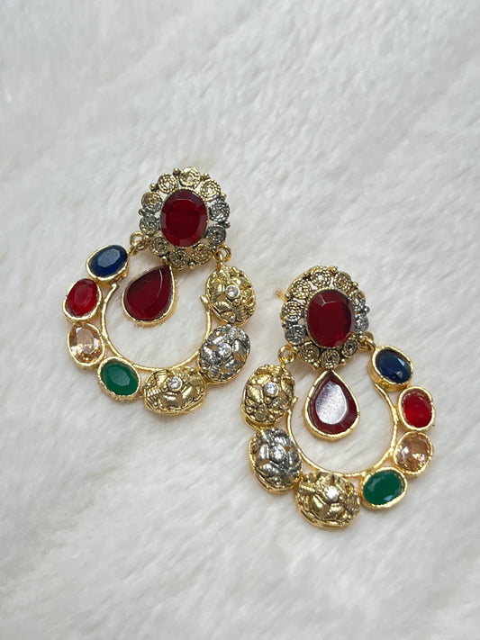 Round multi-color earrings