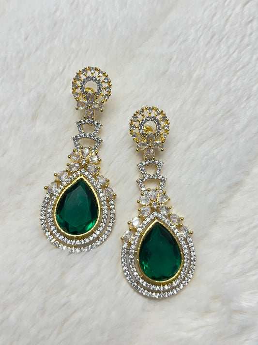 Emerald green earrings